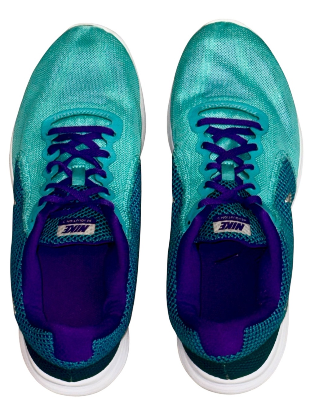 Nike Revolution 3 Women's Running Shoes | Hyper Violet Purple Teal - Picture 6 of 10